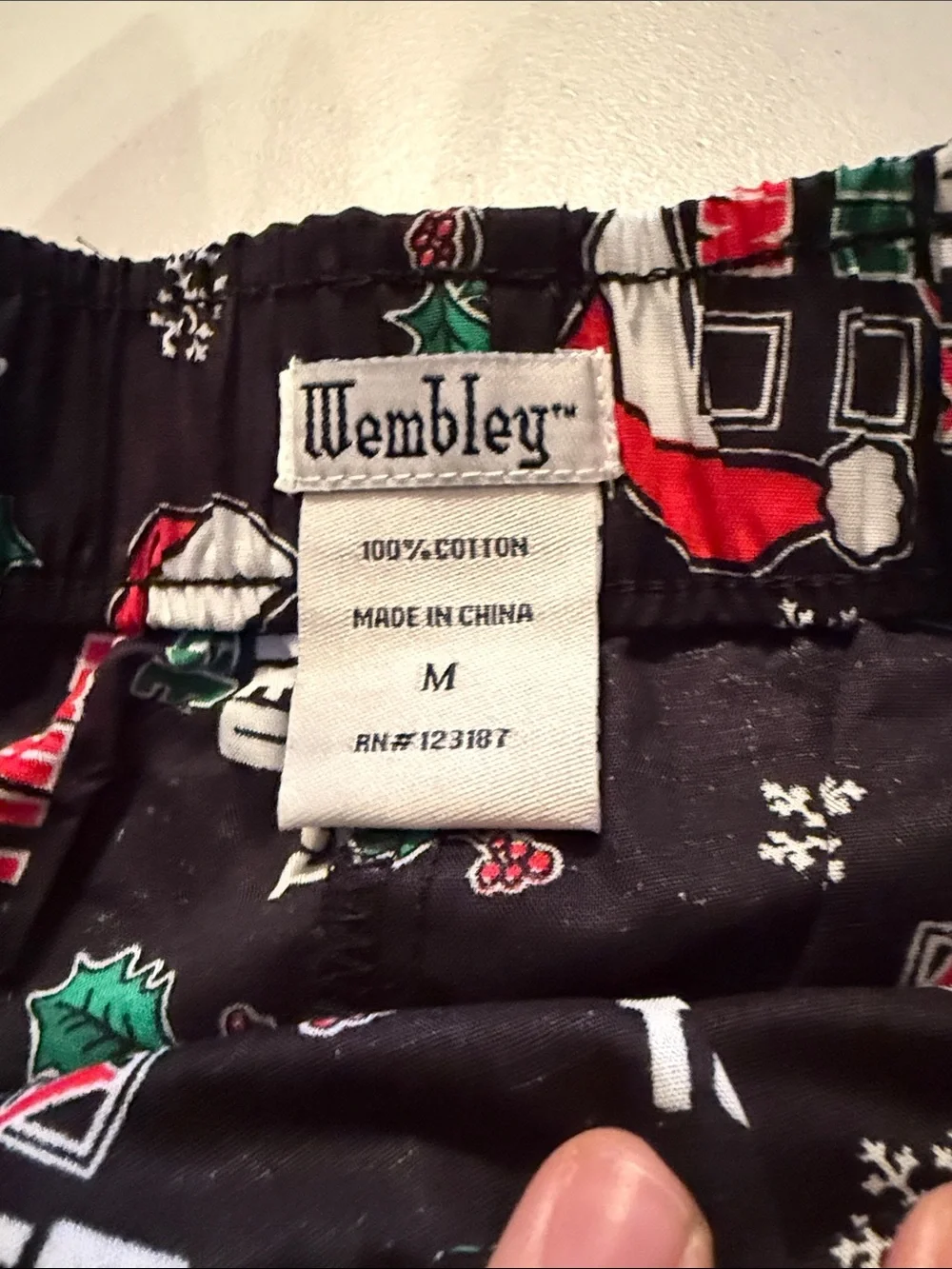 Wembley Men's Holiday Print Boxers - Black, Red, Green, White